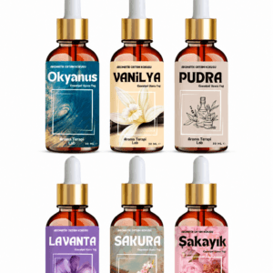 Mega Boy Set Okyanus Vanilya Pudra Lavanta Sakura Şakayık 6 adet x 30 ML esansiyel uçucu yağ seti