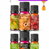 Meyve Seti Mango Şeftali Çilek Yeşil Elma Portakal Çiçeği Bergamot 6 adet x 10 ML esansiyel uçucu yağ seti