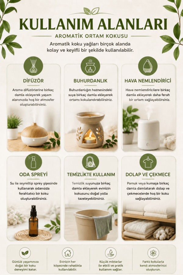 Buhurdanlık ve aroma difüzöründe aromatik ortam kokusu kullanımı