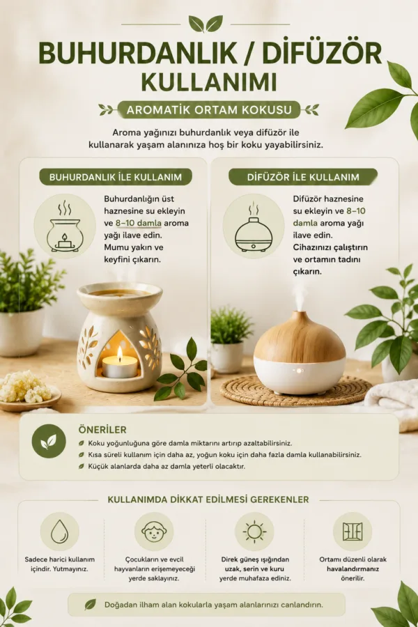 Aromatik ortam kokusu genel kullanım alanları