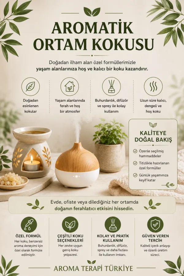 Aromatik ortam kokusu ürün özellikleri ve avantajları