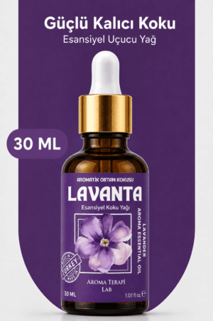 Aroma Terapi Türkiye Lavanta Aromatik Koku Yağı 30 ml Cam Çubuklu Şişe