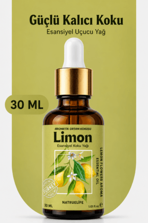 Aroma Terapi Türkiye Limon Aromatik Koku Yağı 30 ml Cam Çubuklu Şişe