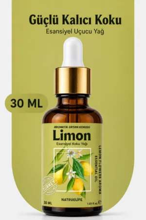 Aroma Terapi Türkiye Limon Aromatik Koku Yağı 30 ml Cam Çubuklu Şişe