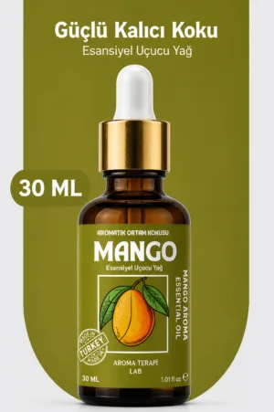 Aroma Terapi Türkiye Mango Aromatik Koku Yağı 30 ml Cam Çubuklu Şişe