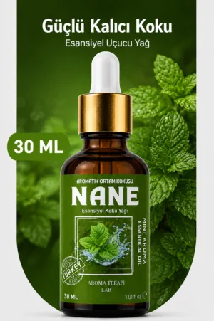 Aroma Terapi Türkiye Nane Aromatik Koku Yağı 30 ml Cam Çubuklu Şişe