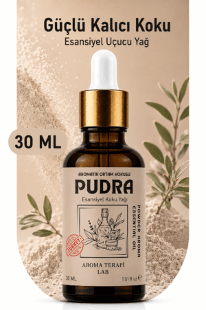 Aroma Terapi Türkiye Pudra Aromatik Koku Yağı 30 ml Cam Çubuklu Şişe