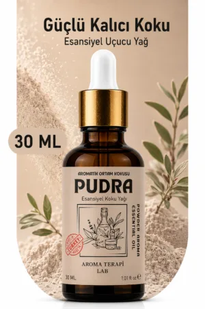 Aroma Terapi Türkiye Pudra Aromatik Koku Yağı 30 ml Cam Çubuklu Şişe