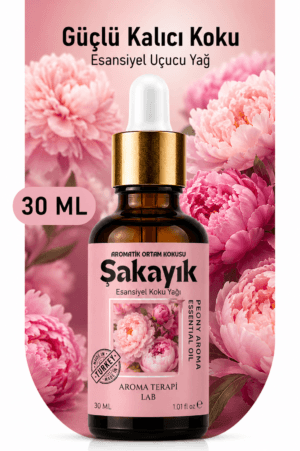 Aroma Terapi Türkiye Şakayık Gülü Aromatik Koku Yağı 30 ml Cam Çubuklu Şişe